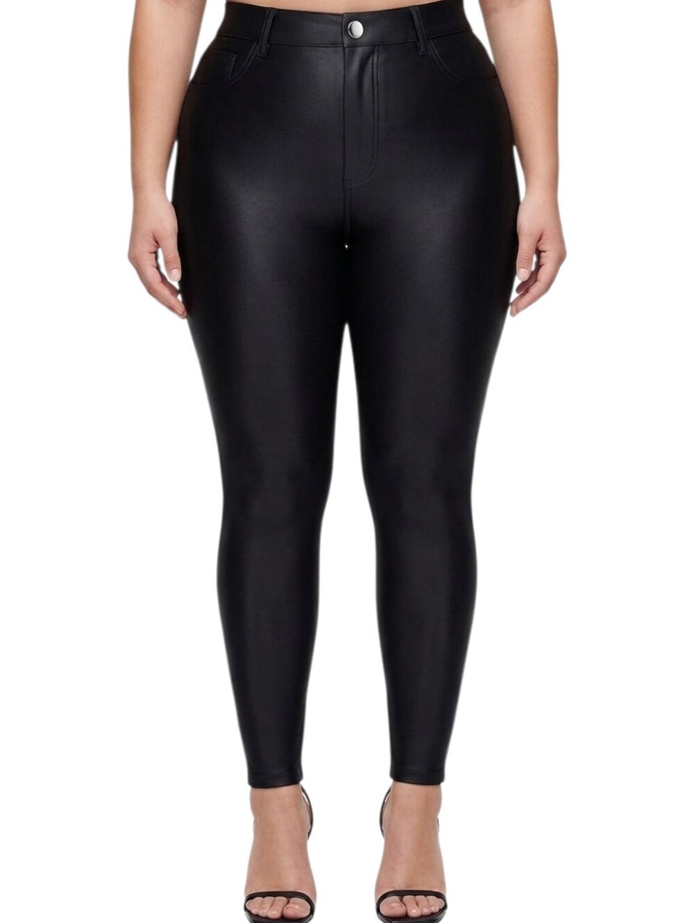 Good American Compression Shine Good Waist Black Skinny Pants Plus Size 28 NWT